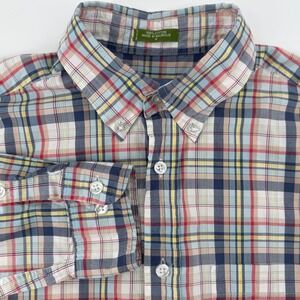 ORVIS Mens M Plaid‎ Long Sleeve Button Down Cotton Shirt Multi Color